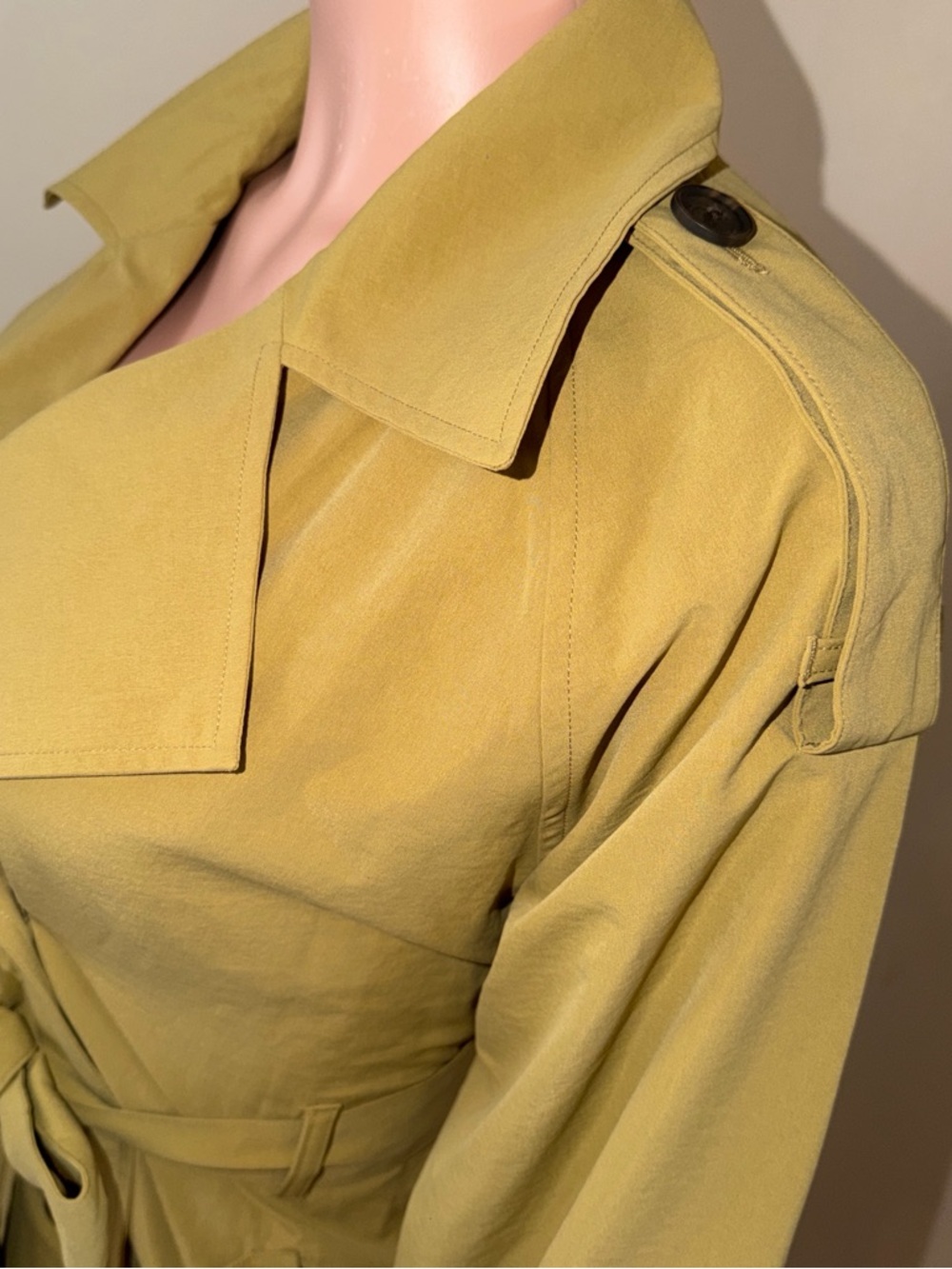 a new day Olive Green Double-Breasted Trench Coat - Picture 4 of 7